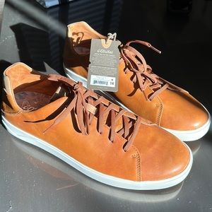 OluKai Lae‘ahi Lī ‘Ili Mens Leather Sneakers Size 14